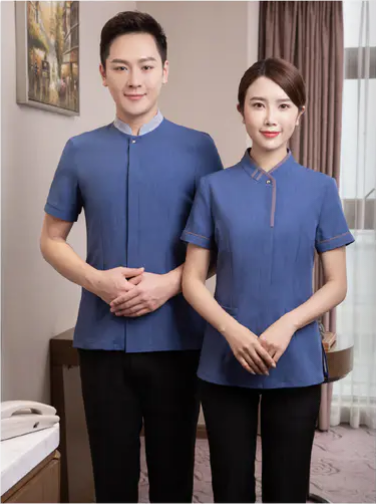 保洁服定制 舒适保洁服男女士夏季 蓝色舒适保洁服