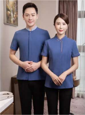 保洁服定制 舒适保洁服男女士夏季 蓝色舒适保洁服