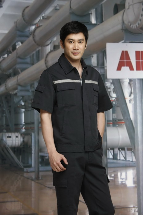 工服定制 耐磨工作服夏装男士 黑色工作服夏装