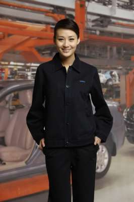 工服定制 耐磨工作服女士 黑色长袖工