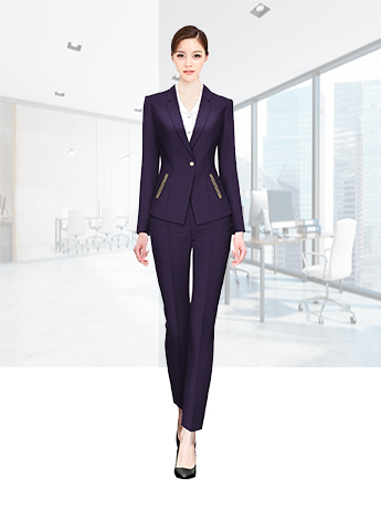 女士时尚西服套装春秋季纯色商务西服